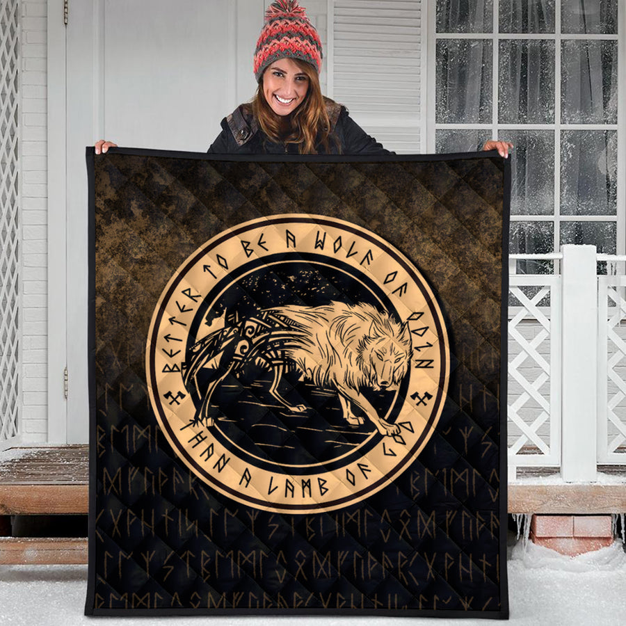 Ligerking Quilt - Wolf Of Odin - Gold Version Quilt A7
