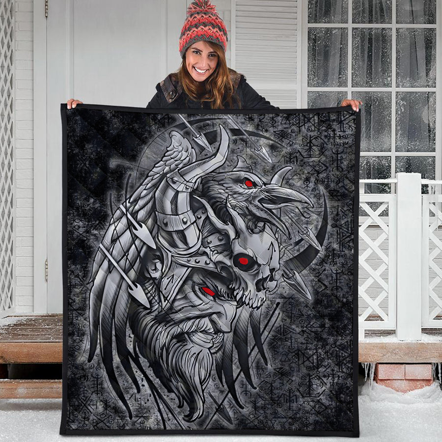 Ligerking Quilt - Odin Viking Raven Of Odin Viking Quilt A95