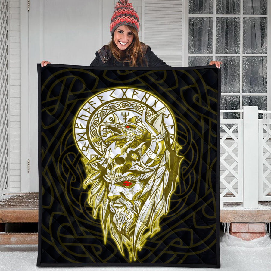Ligerking Quilt -Viking Odin Set Gold Quilt A95