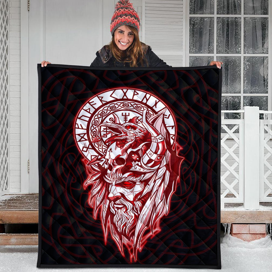 Ligerking Quilt -Viking Odin Set Red Quilt A95