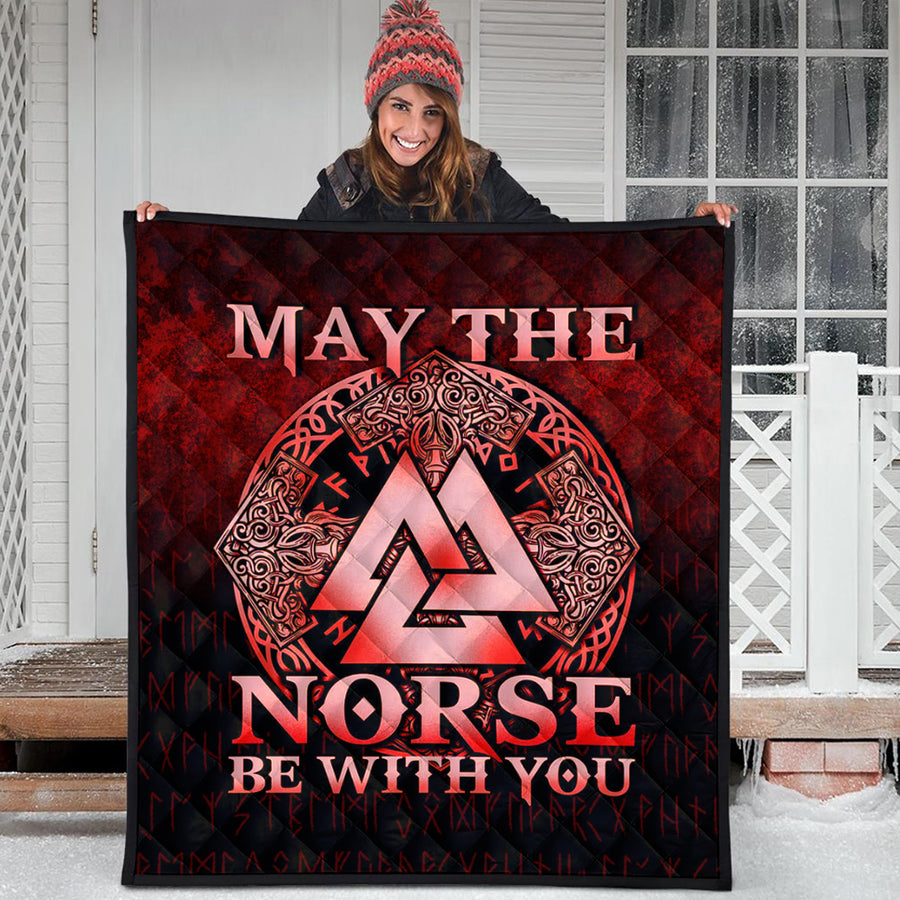 Ligerking Quilt - May The Norse Be With You Viking - Red Version Quilt A7