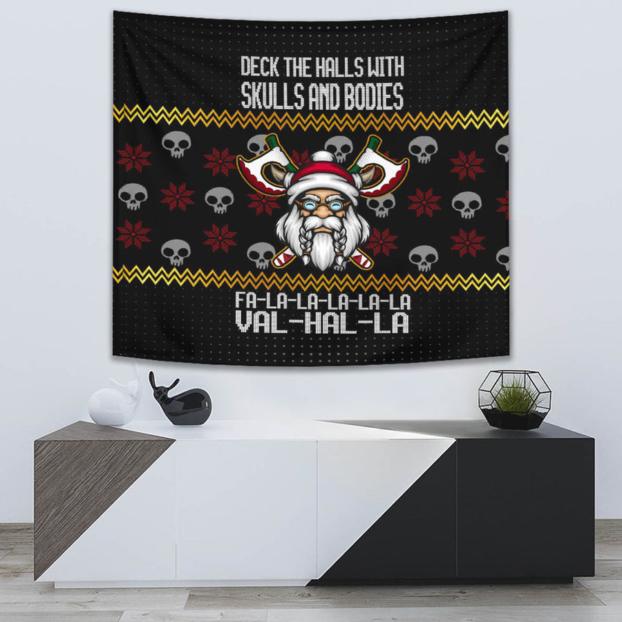 Ligerking Tapestry - Viking Santa In Valhalla Style Christmas Tapestry A35