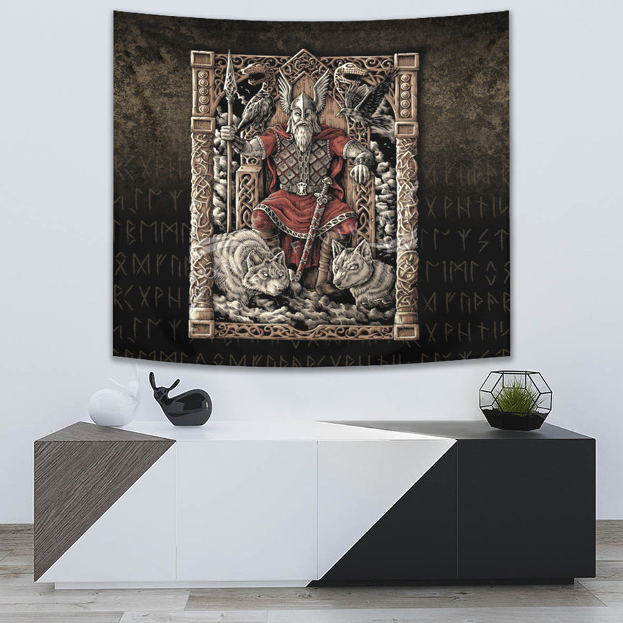 Ligerking Tapestry - Odin on Throne Tapestry A7