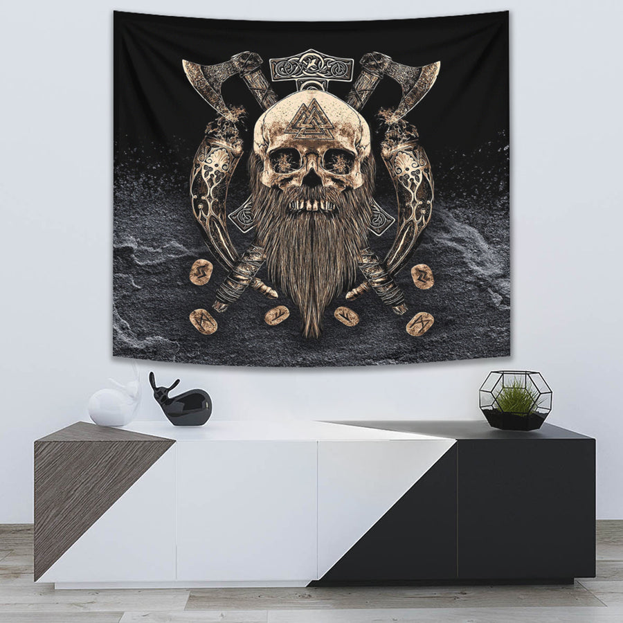 Ligerking Tapestry - Odin And Axe Celtic Viking Tapestry A95