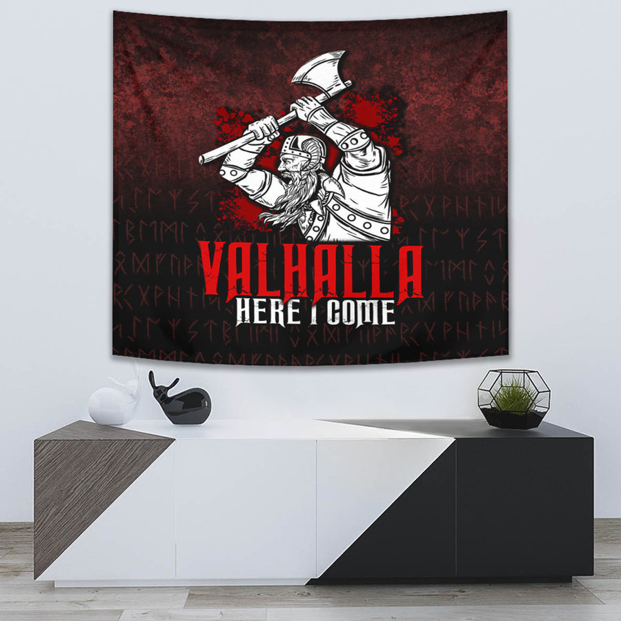 Ligerking Tapestry - Valhalla Here I Come Viking Tapestry A7