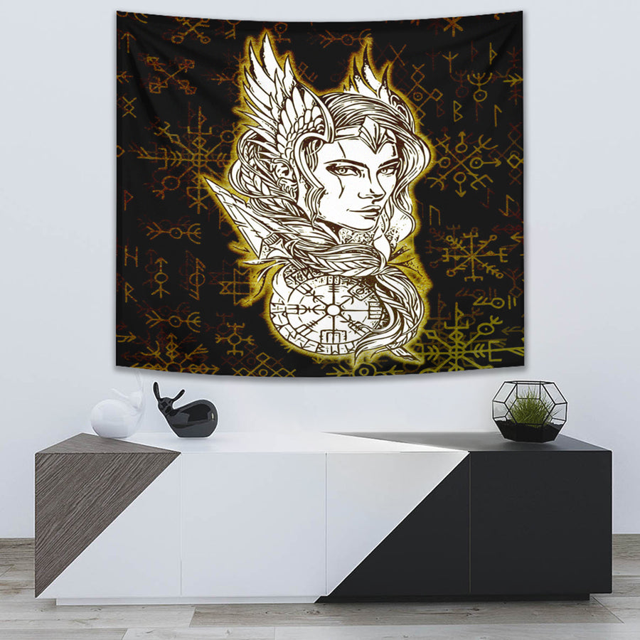 Ligerking Tapestry -Viking Valkyrie Gold Tapestry A95