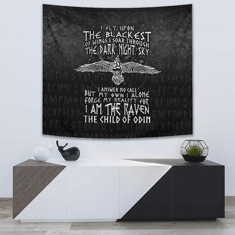 Ligerking Tapestry - I Am The Raven The Child Of Odin Tapestry A7