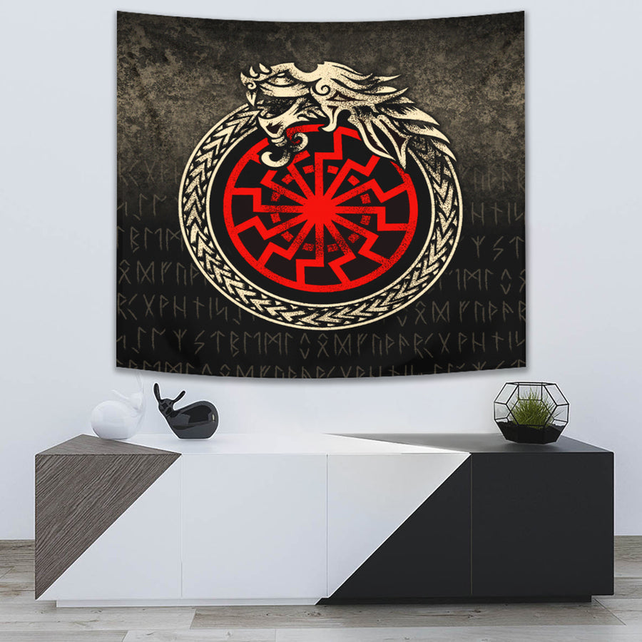 Ligerking Tapestry -Viking Jormungandr Symbol Midgard Serpent Child Of Loki Tapestry A7