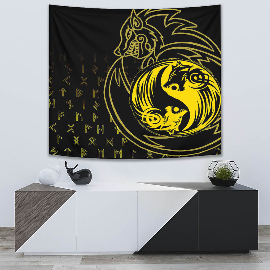 Ligerking Tapestry - Skoll and Hati Gold Tapestry A94