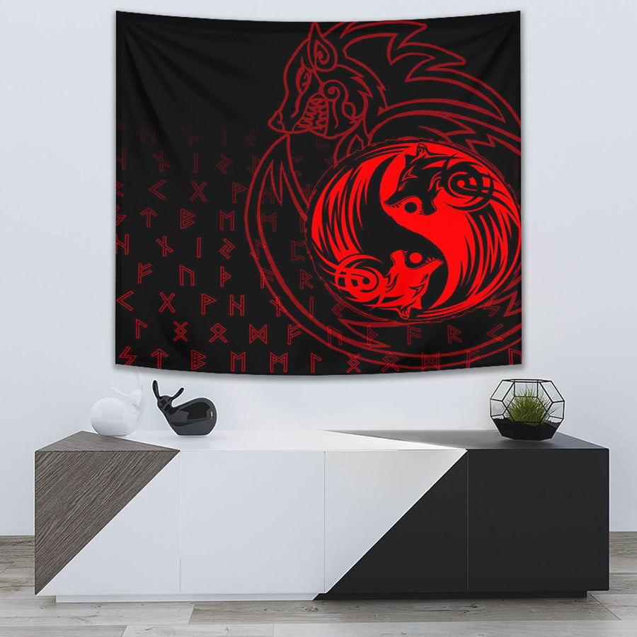 Ligerking Tapestry - Skoll and Hati Red Tapestry A94