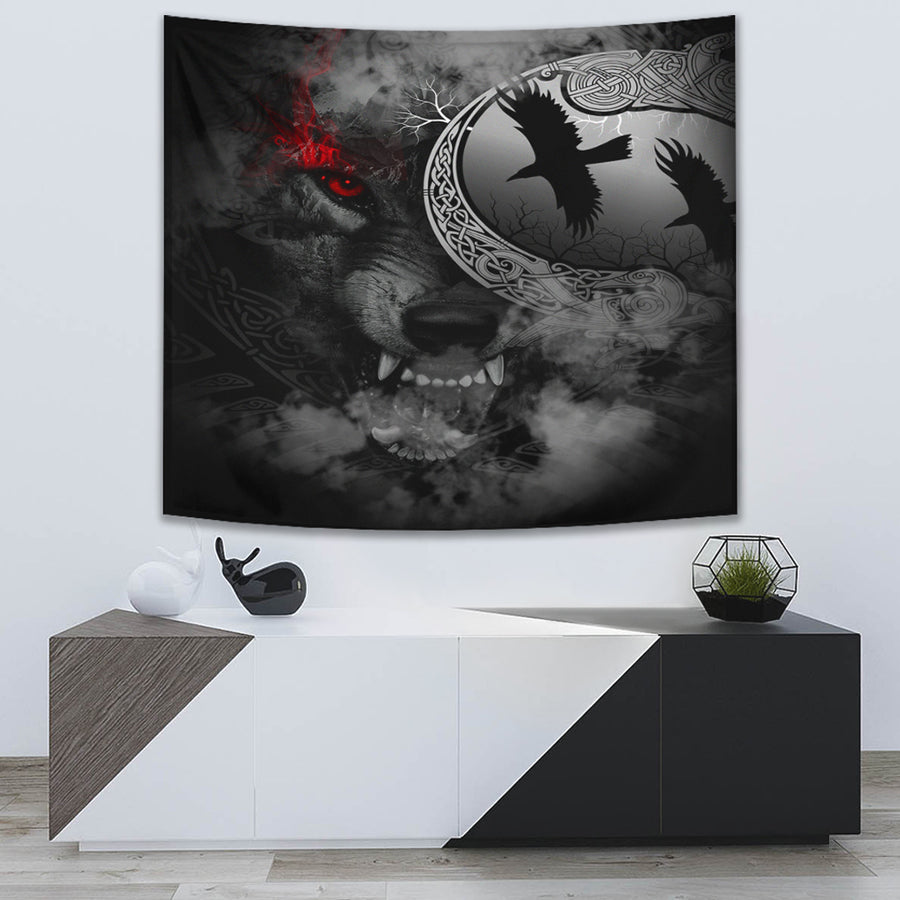 Ligerking Tapestry - Angry Moon Wolf Tapestry A31