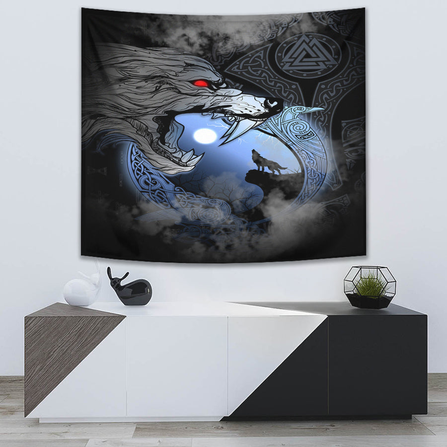 Ligerking Tapestry - Fenrir And Moon Tapestry A31