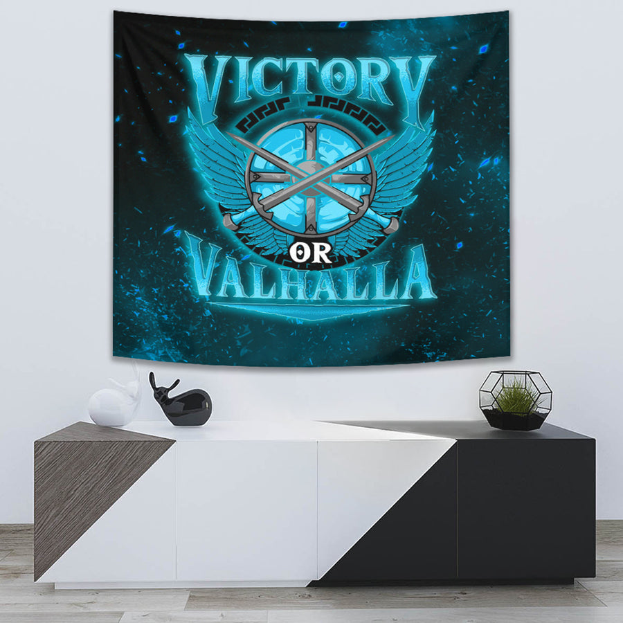 Ligerking Tapestry - Victory Or Valhalla Cyan Style Tapestry A7
