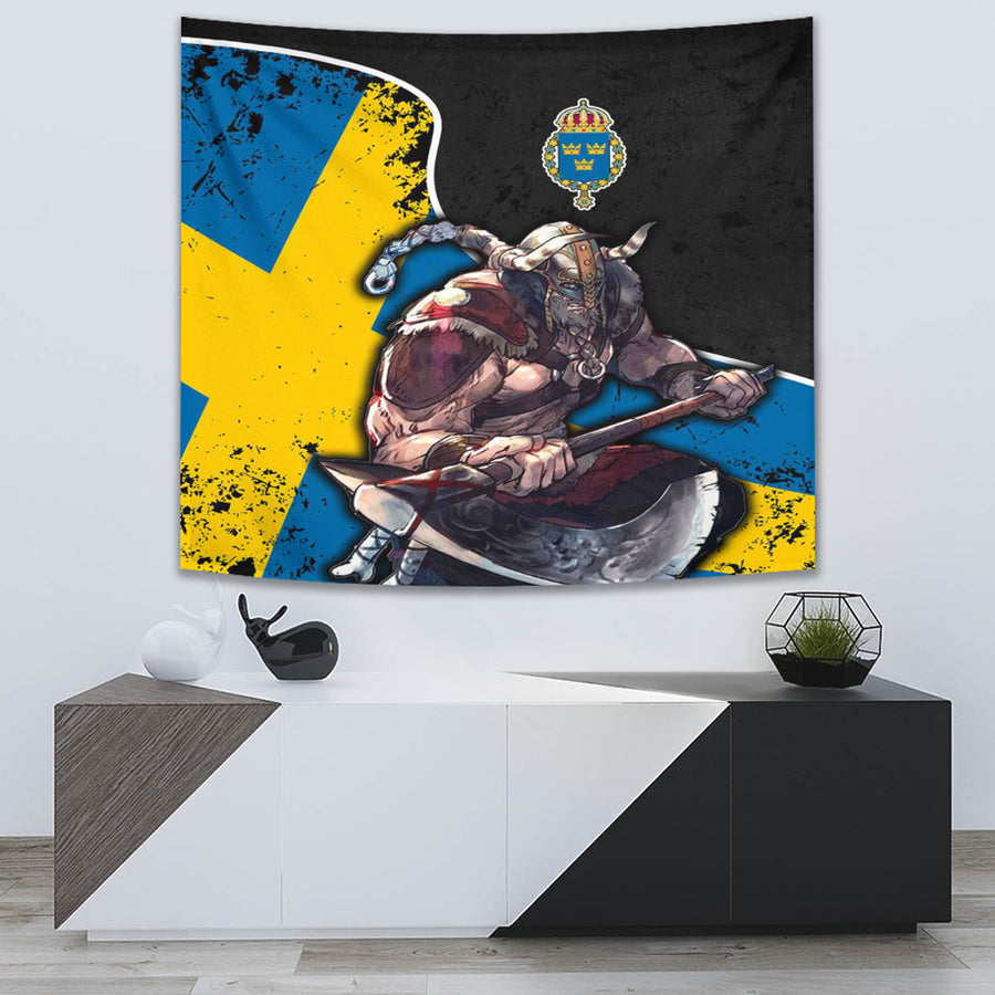 Ligerking Tapestry - Sweden Warrior Brush Style Tapestry A35