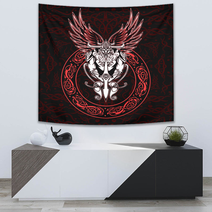 Ligerking Tapestry - OdinWing Viking Red Tapestry A95
