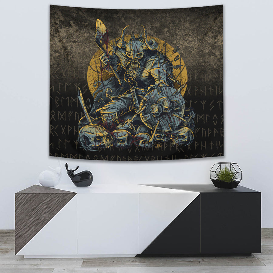 Ligerking Tapestry - Viking-Warrior-with-Skulls Tapestry A7