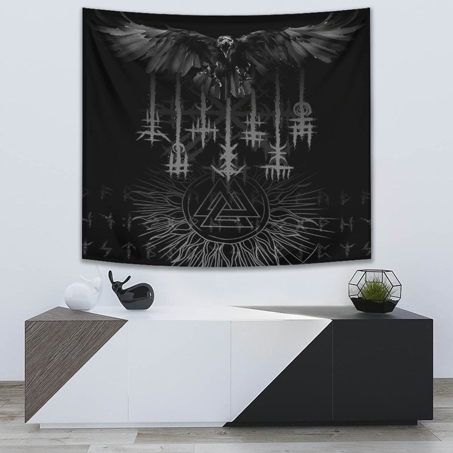 Ligerking Tapestry - Raven and Valknut Tapestry A94