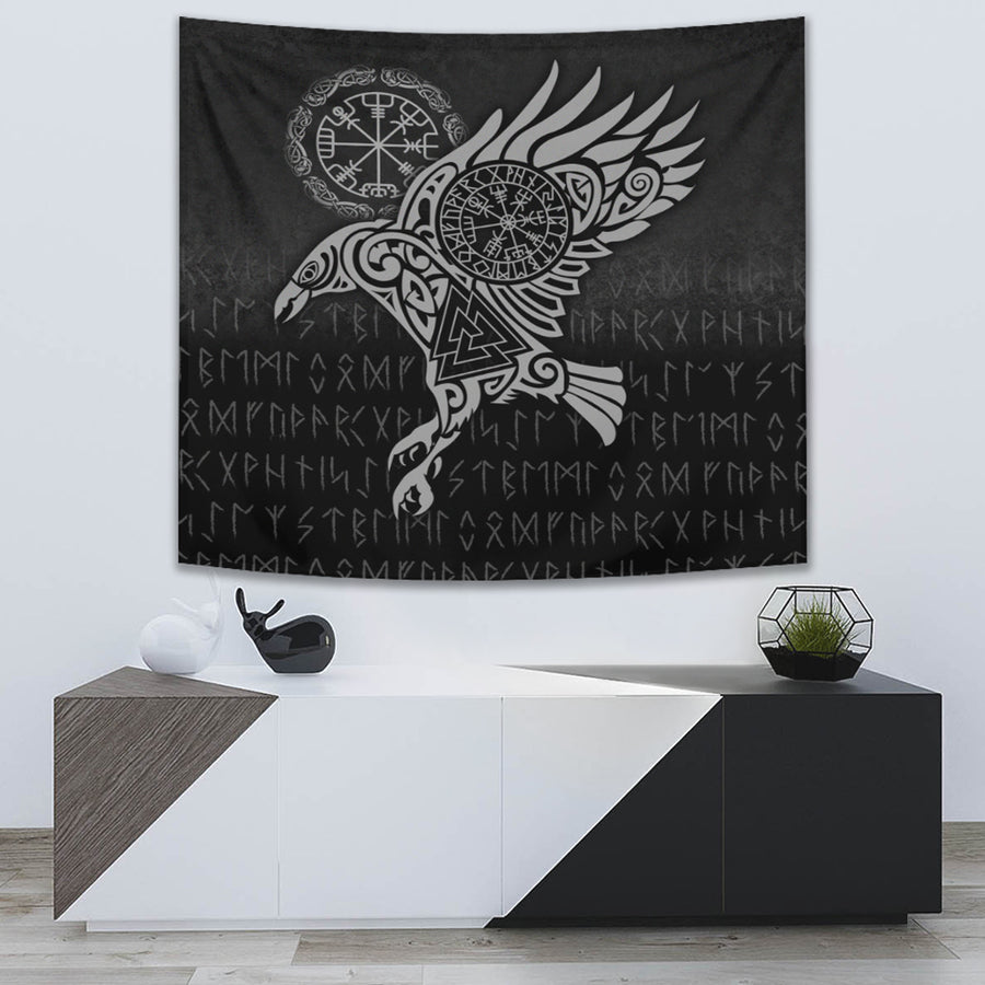 Ligerking Tapestry - Raven Vegvisir Tattoo - Special Version Tapestry A7