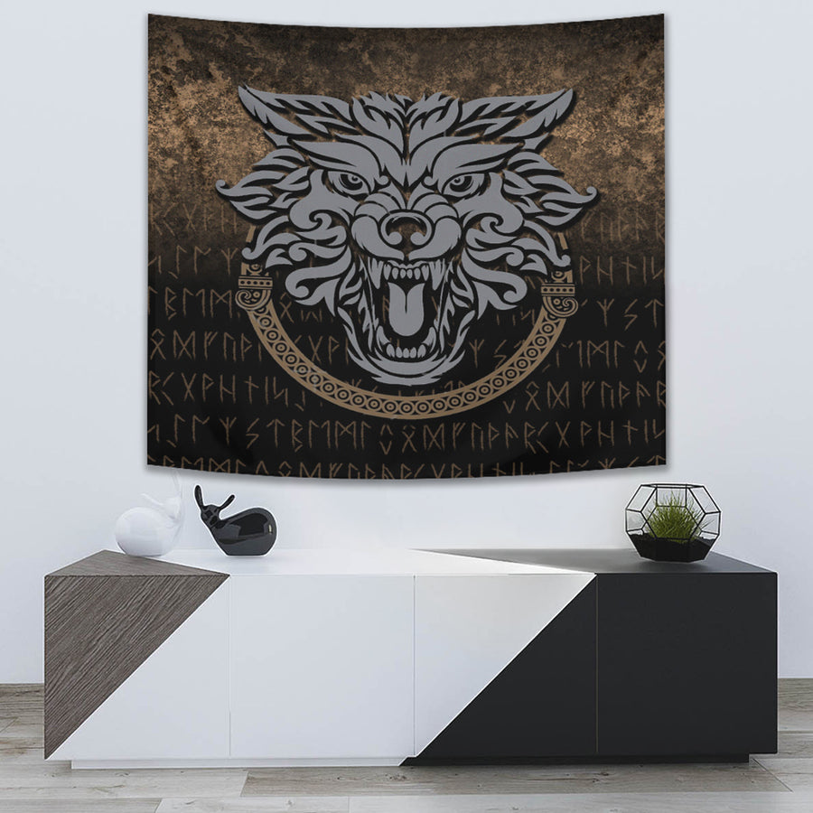 Ligerking Tapestry - Norse Pagan Viking Wolf Tapestry A7