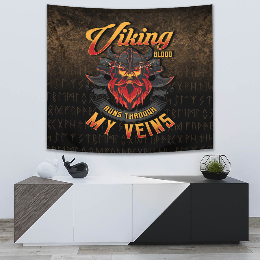 Ligerking Tapestry - Viking Blood Run Through My Veins Tapestry A7