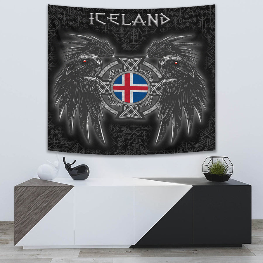 Ligerking Tapestry - Iceland Viking Raven Tapestry A95