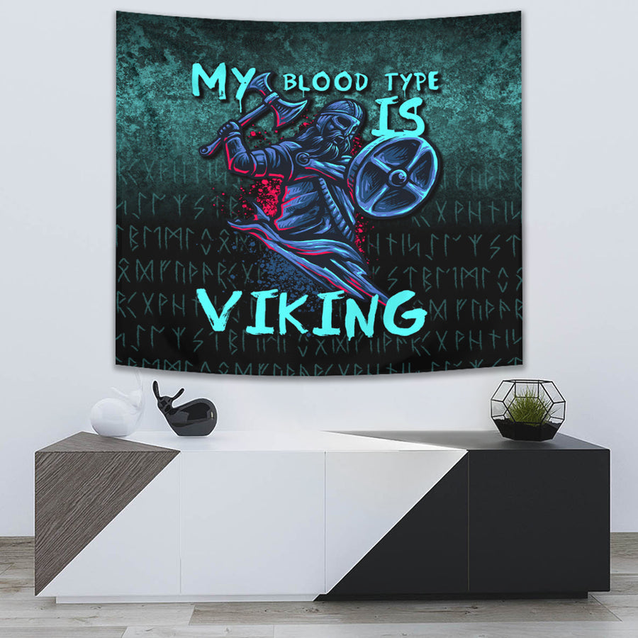Ligerking Tapestry - Blood Type Viking Axe Warrior Valhalla Tapestry A7