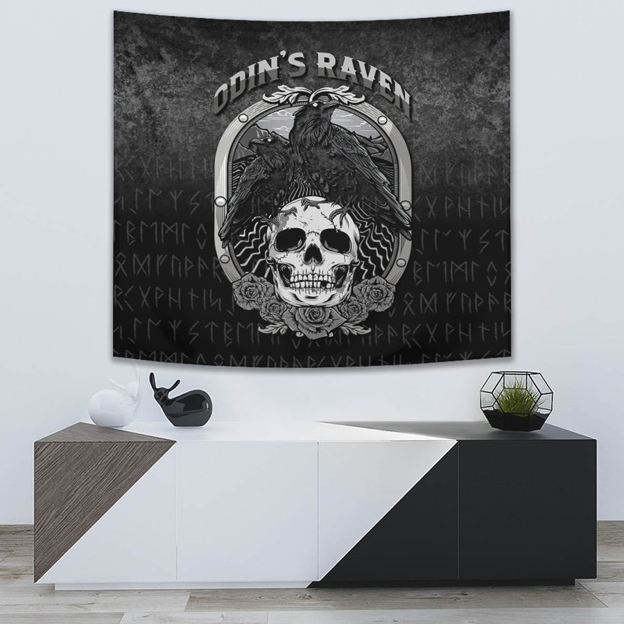 Ligerking Tapestry - Odins Raven Norse Mythology Ravens Midgard Birds Crow Tapestry A7
