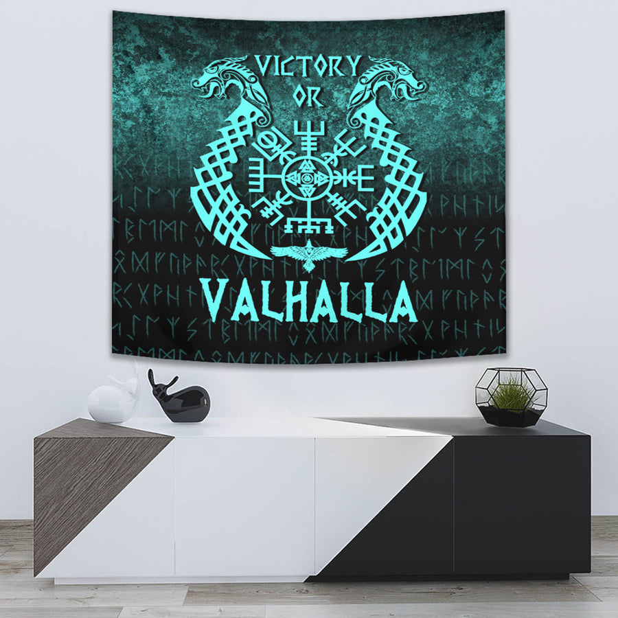 Ligerking Tapestry - Victory or Valhalla - Cyan Version Tapestry A7