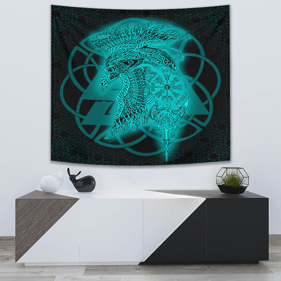 Ligerking Tapestry - Raven Valknut Viking Homeset Tapestry A95