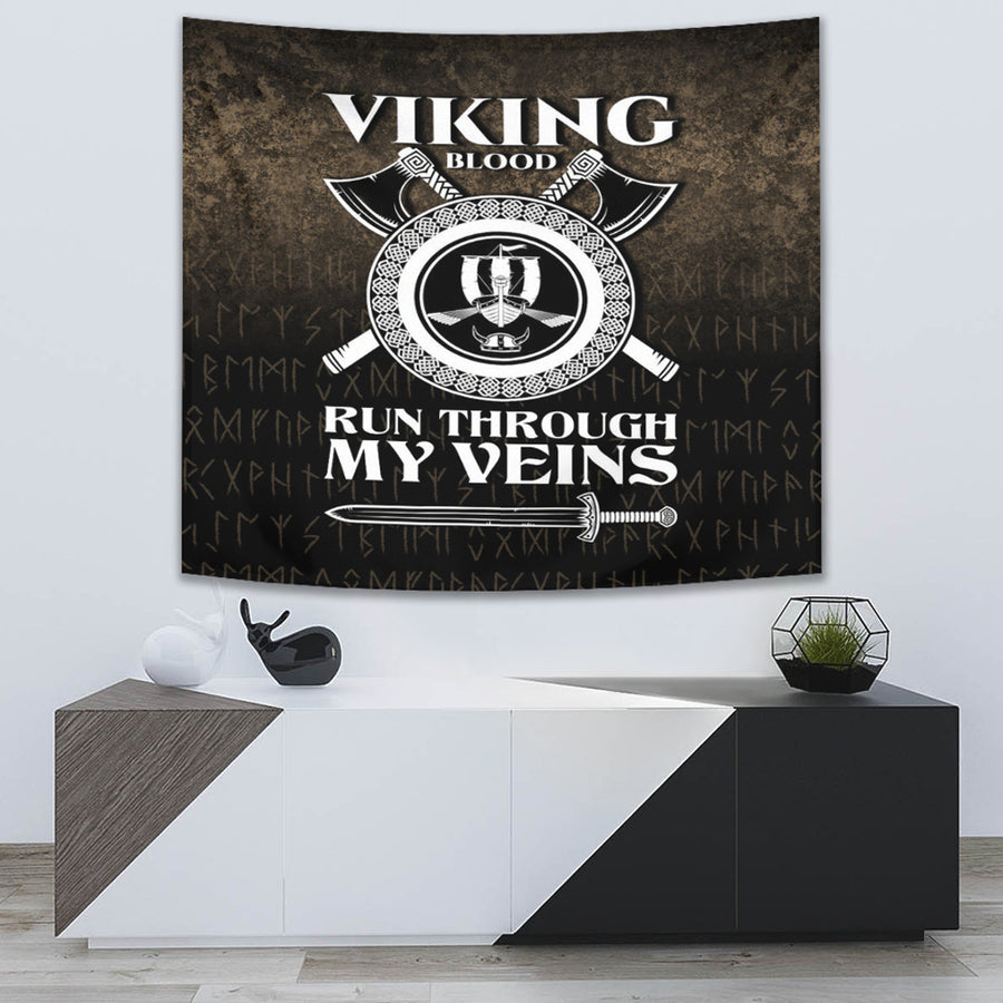 Ligerking Tapestry - Viking Blood Run Through My Veins Tapestry A7