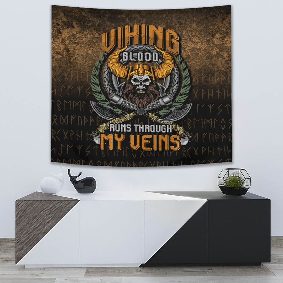 Ligerking Tapestry - Viking Blood Run Through My Veins Tapestry A7