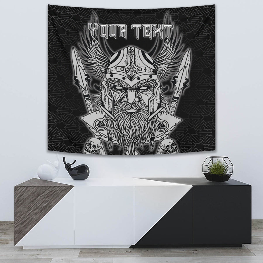 Ligerking Tapestry -Odin And Raven Red Viking Homeset Tapestry A95