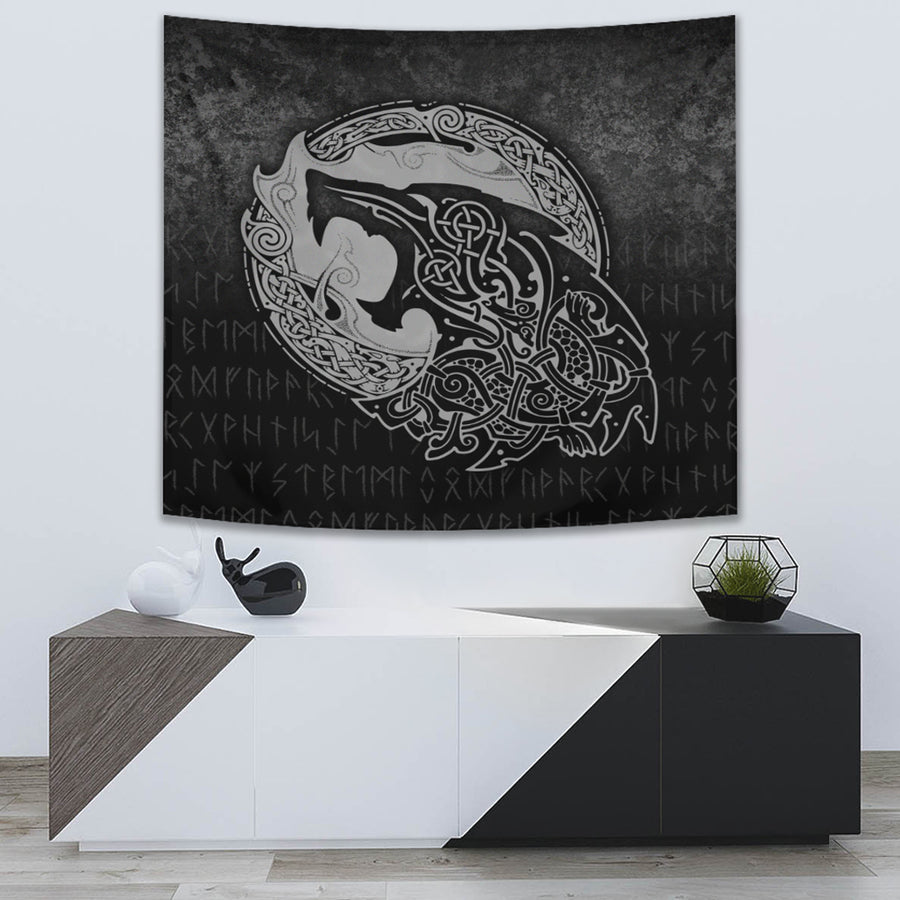 Ligerking Tapestry - Fenrir Viking 3D Tattoo - Special Version Tapestry A7