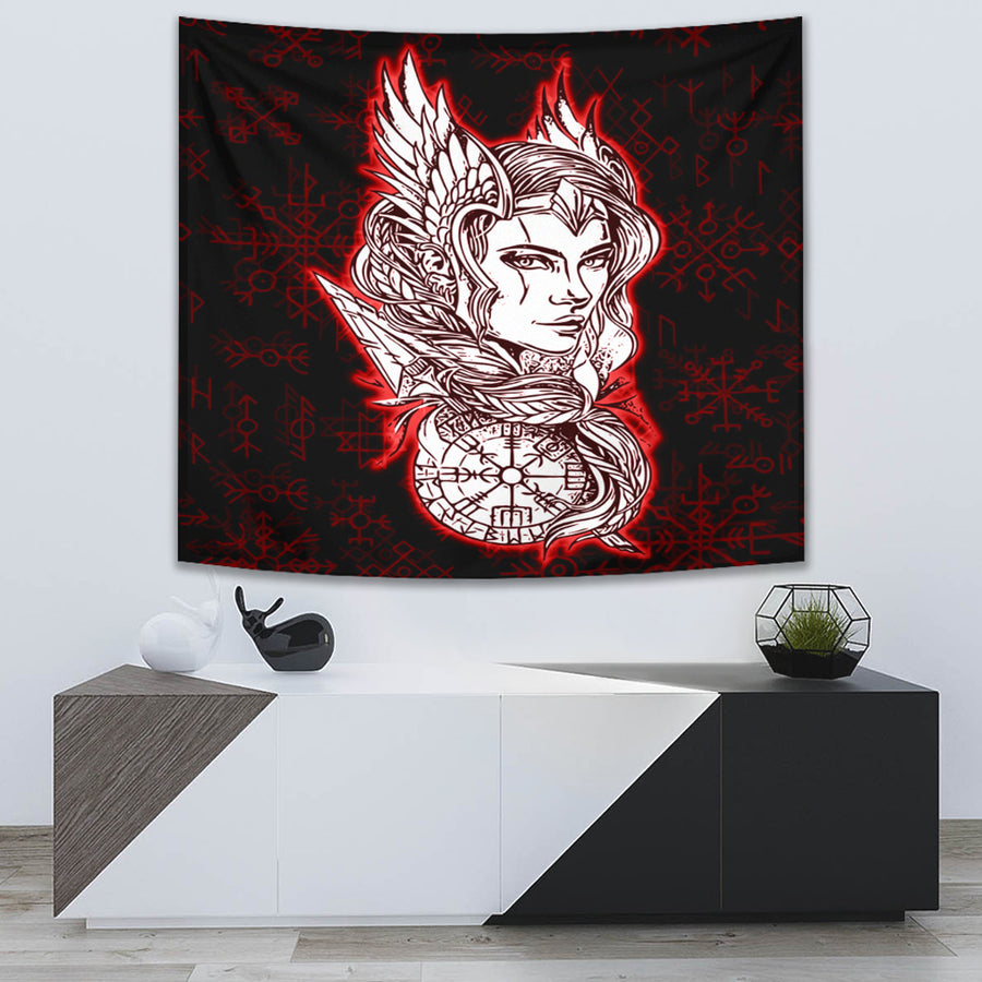 Ligerking Tapestry -Viking Valkyrie Turquoise Tapestry A95
