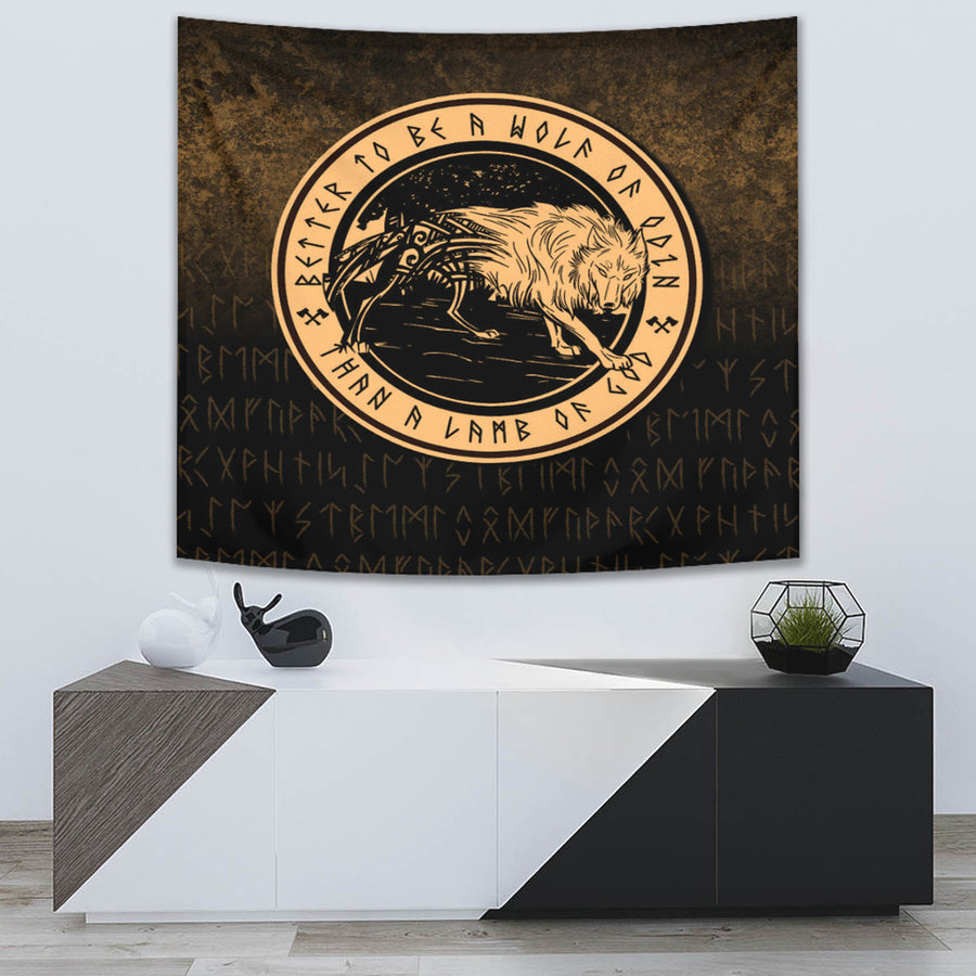 Ligerking Tapestry - Wolf Of Odin - Gold Version Tapestry A7
