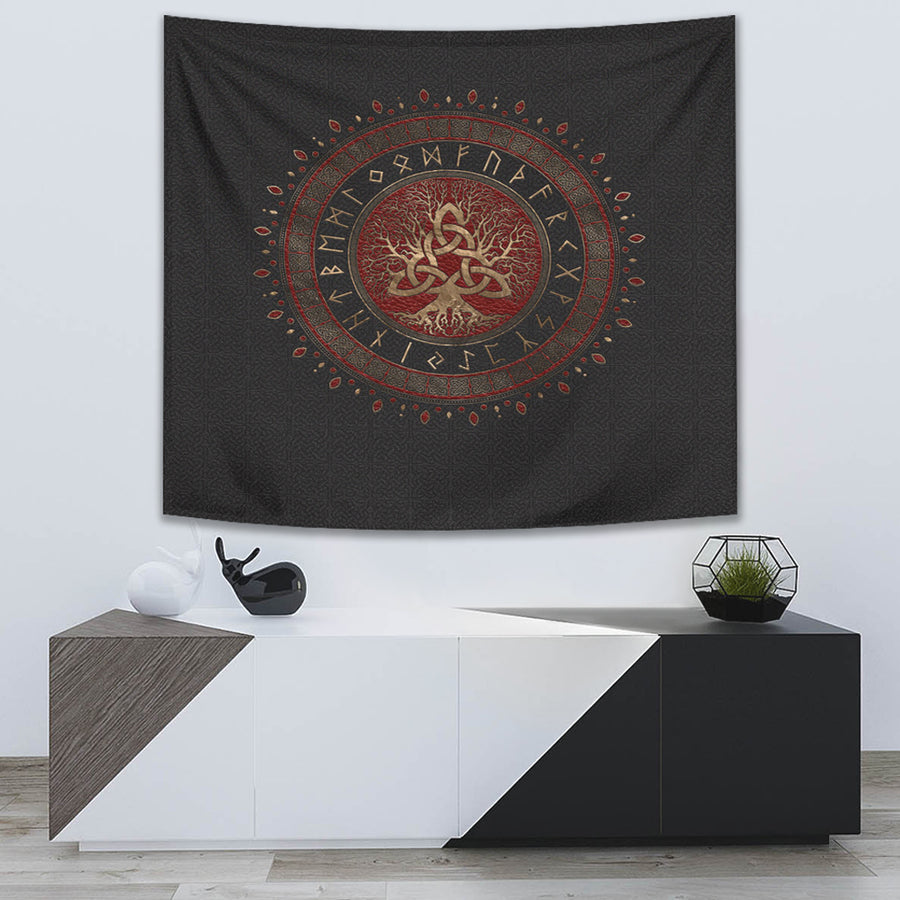 Ligerking Tapestry - Tree of Life with Triquetra Tapestry A7