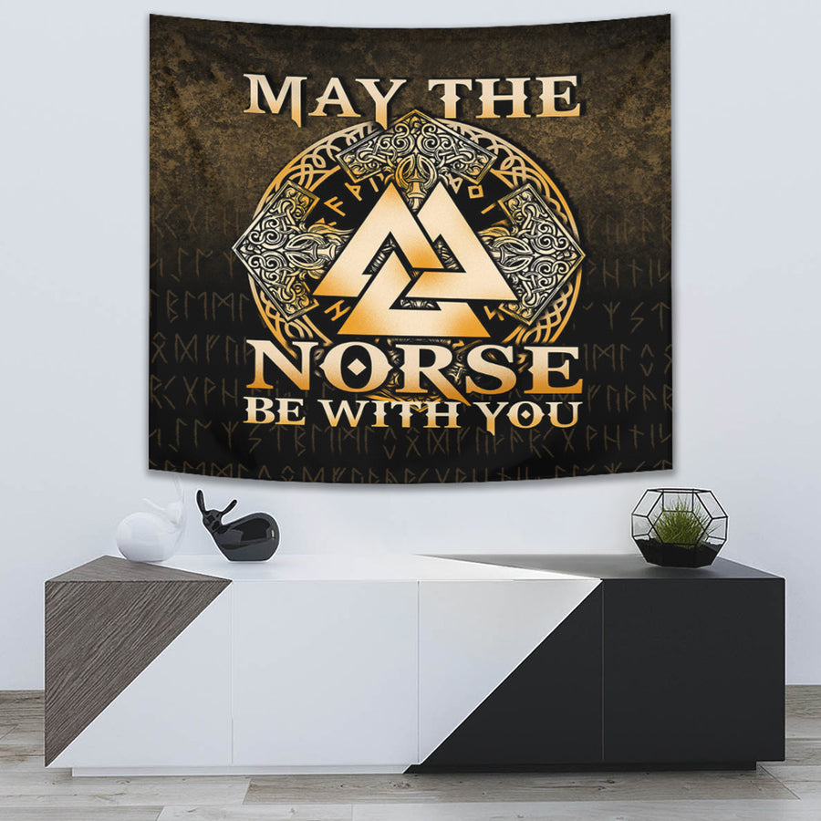 Ligerking Tapestry - May The Norse Be With You Viking - Gold Version Tapestry A7