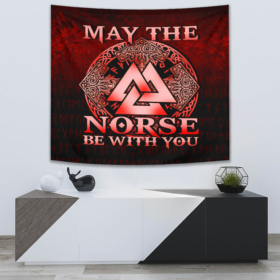 Ligerking Tapestry - May The Norse Be With You Viking - Red Version Tapestry A7