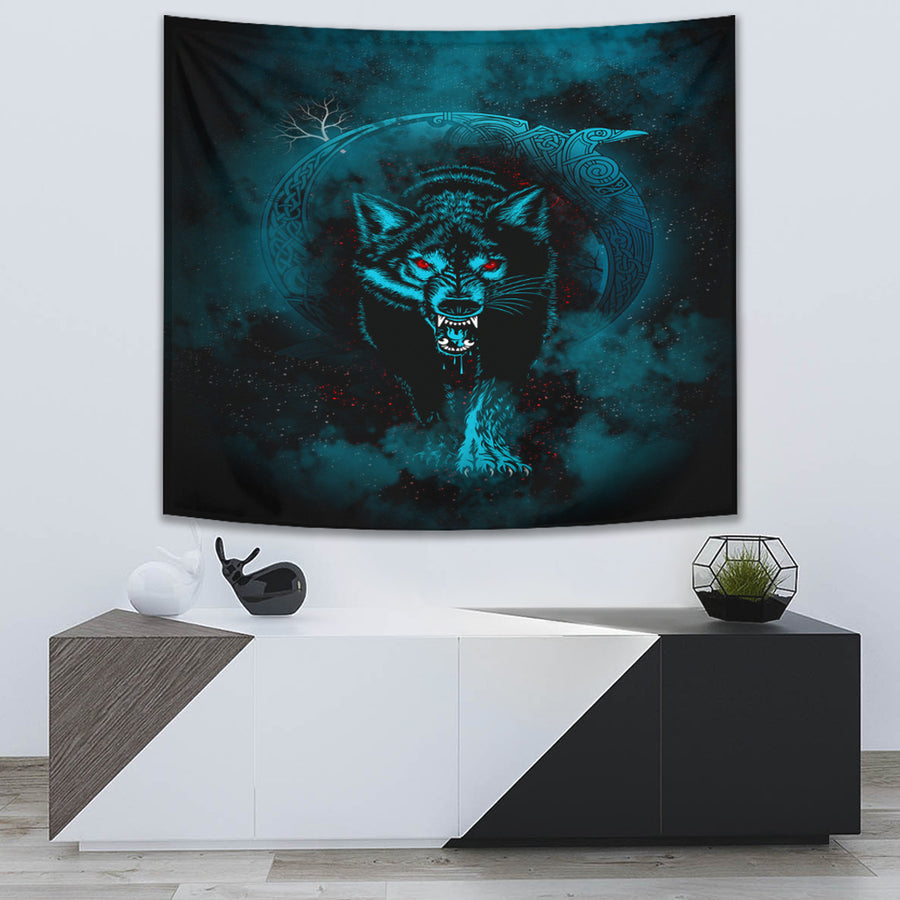 Ligerking Tapestry - Moon Wolf Tattoo Tapestry A31