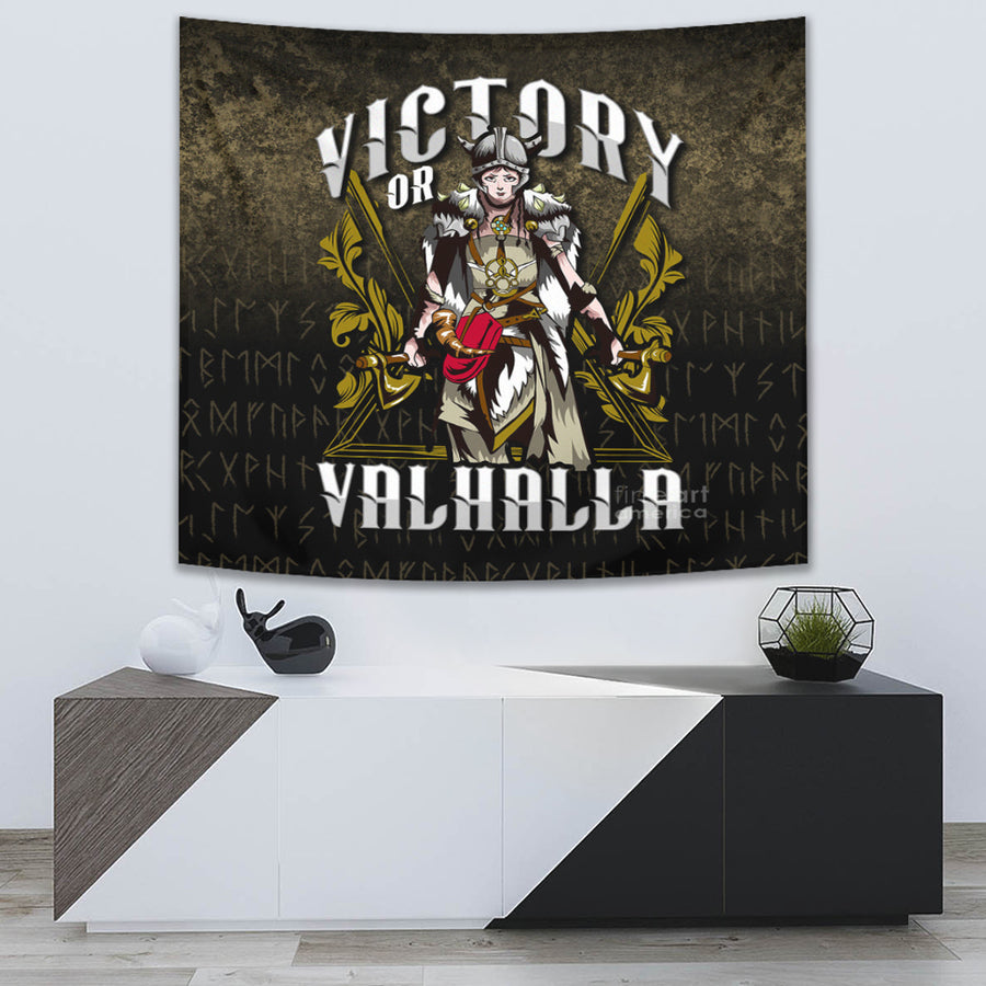 Ligerking Tapestry -Victory Or Valhalla Norse Myth Viking Historical Tapestry A7