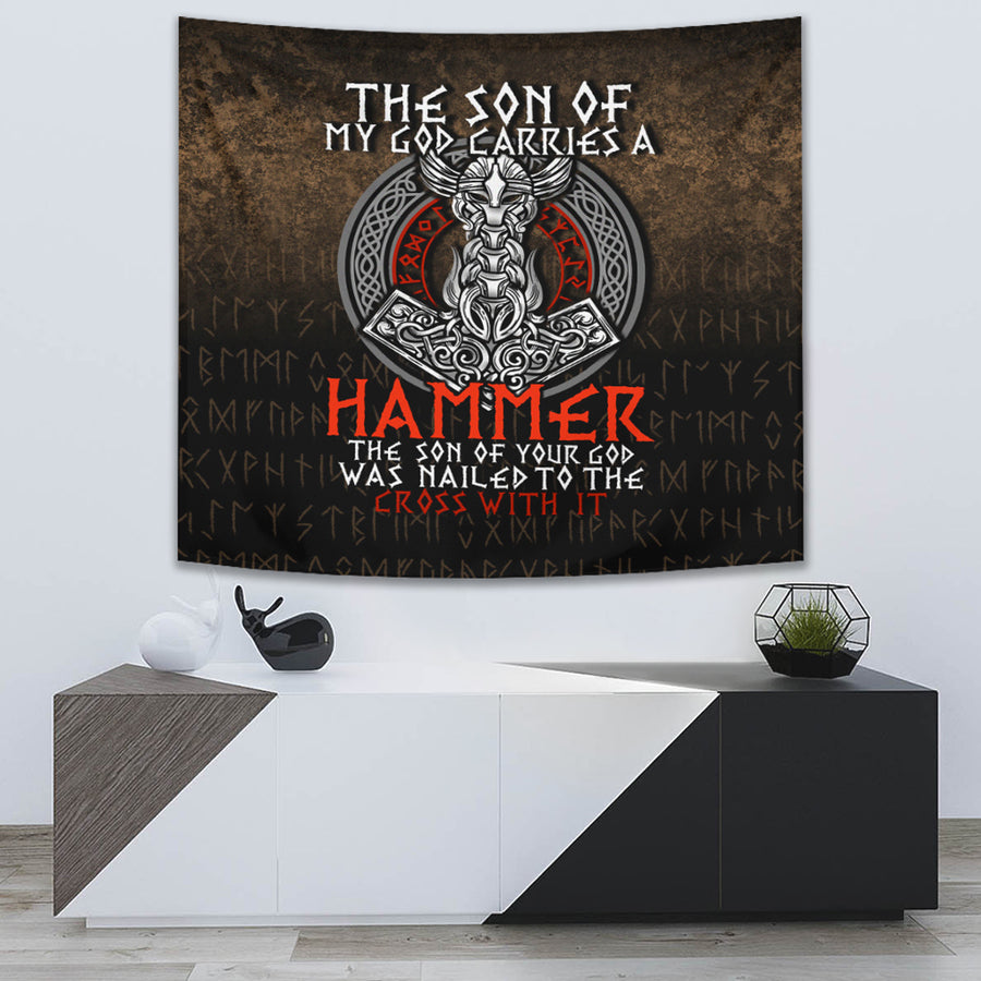 Ligerking Tapestry -The Son Of My God Odin Viking Tapestry A7