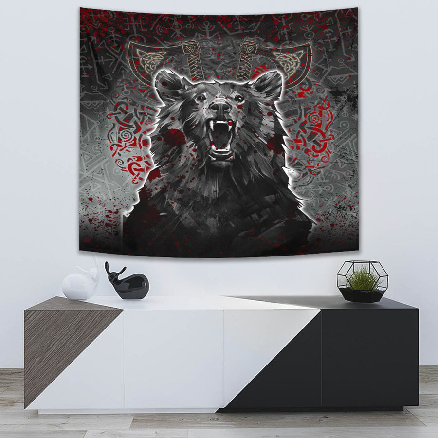 Ligerking Tapestry - Viking Berserker Bear Blood Tapestry A35