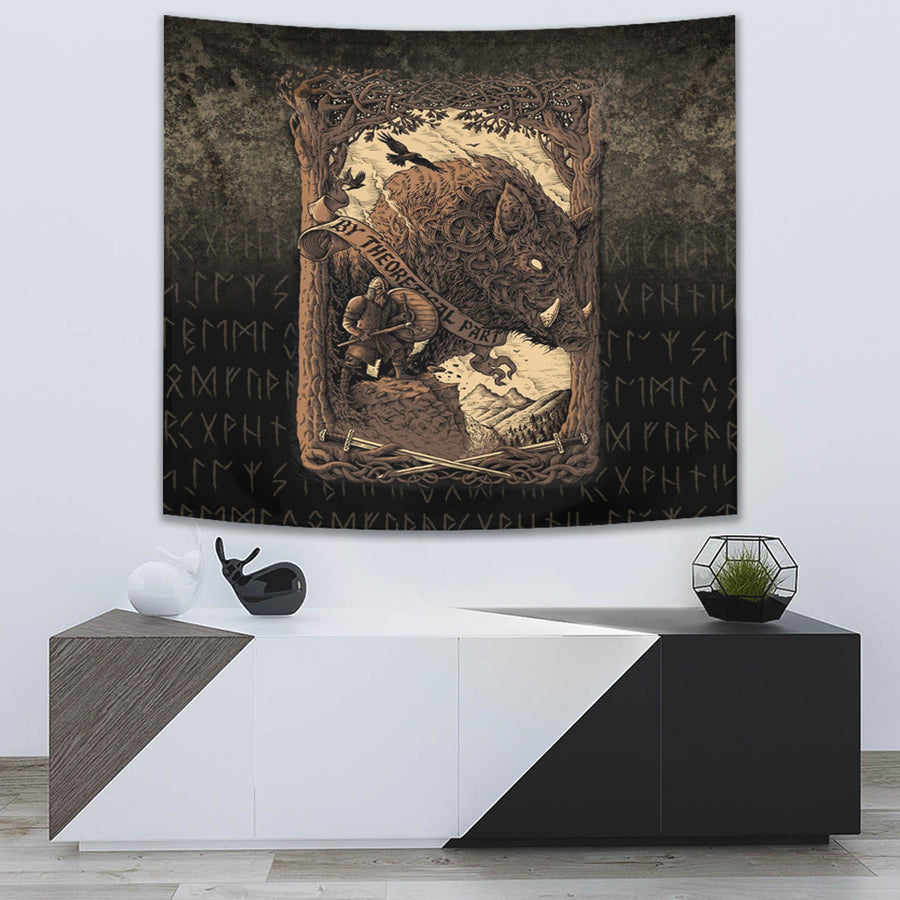 Ligerking Tapestry - Viking-Wild-Boar Tapestry A7