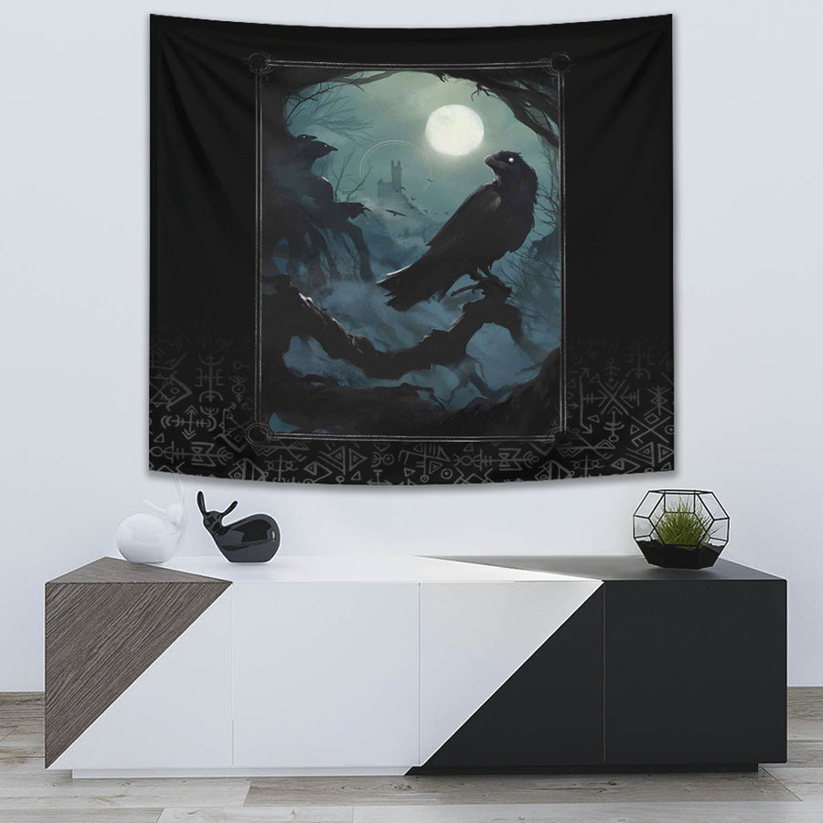Ligerking Tapestry - Raven and Viking Gothic Style Tapestry A35