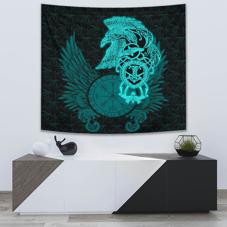 Ligerking Tapestry - Raven Ving Turquoise Tapestry A95