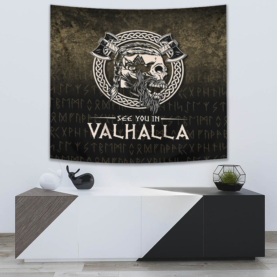Ligerking Tapestry - See You In Valhalla Viking Tapestry A7