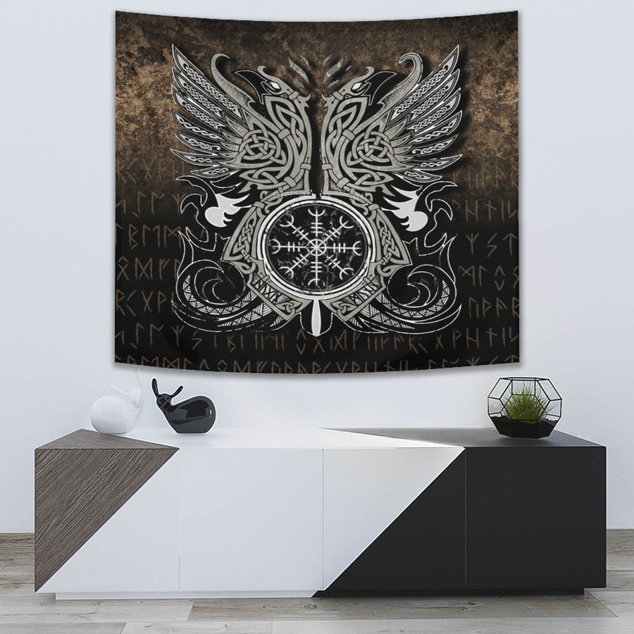 Ligerking Tapestry - Huginn & Muninn, Odin's Ravens Tapestry A7