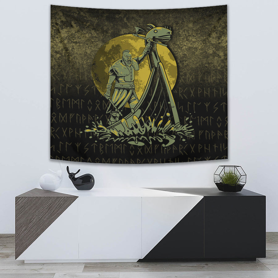 Ligerking Tapestry - Victory or Valhalla Drakkar Tapestry A7