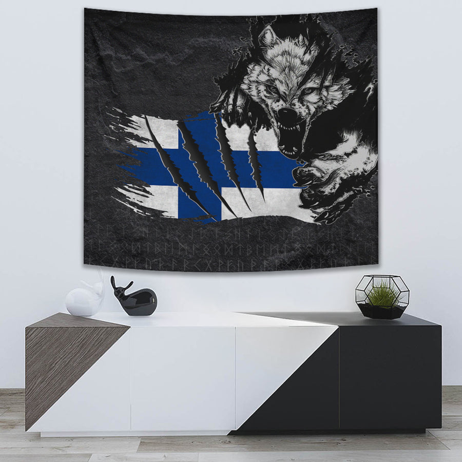 Ligerking Tapestry - Finland Wolf Viking Tapestry A95