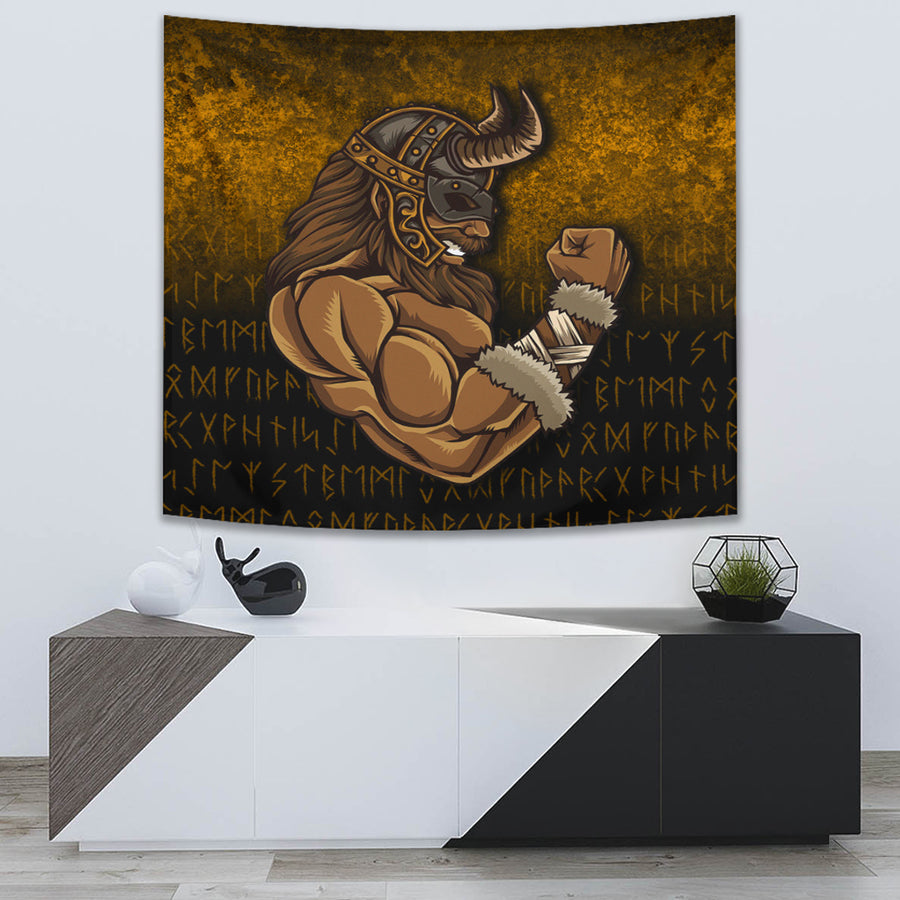 Ligerking Tapestry - Viking Warrior Muscles Power Tapestry A7